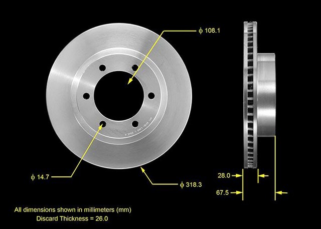 Bendix PRT5458 BENDIX Disc Brake Rotor For 03-19 4Runner FJ Cruiser Hilux Tacoma