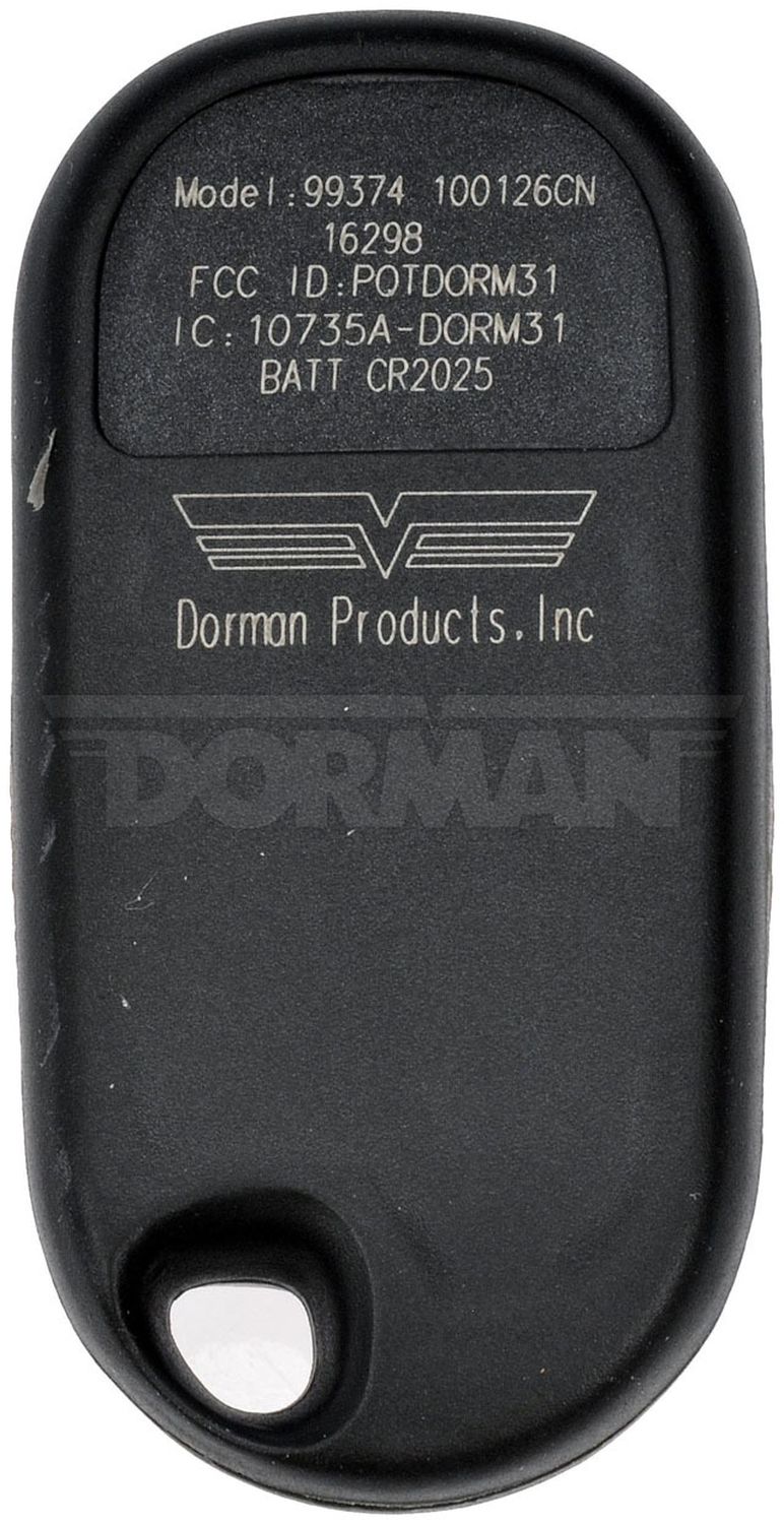 Dorman 99374 Keyless Entry Remote 3 Button For 01-06 Acura MDX