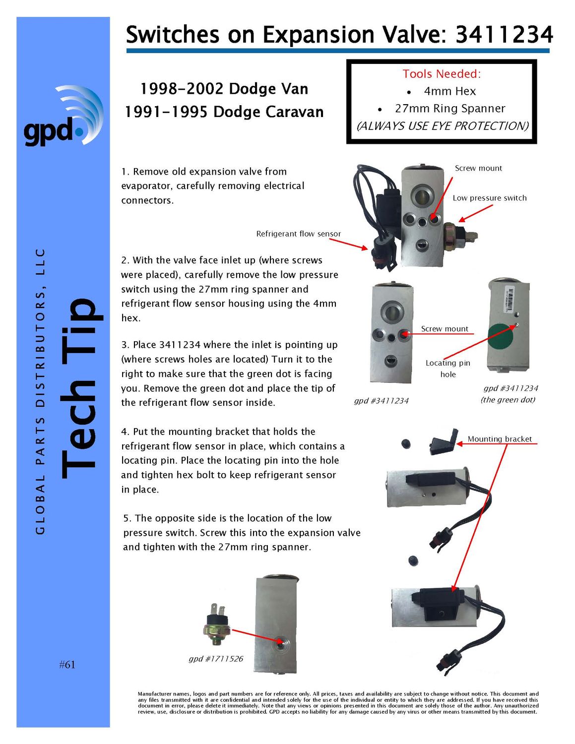 Global Parts Distributors 9422015 A/C Receiver Drier Kit