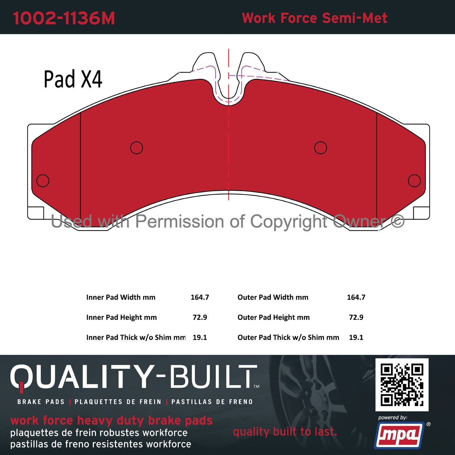 Disc Brake Pad Set Quality-Built 1002-1136M for sale online | eBay