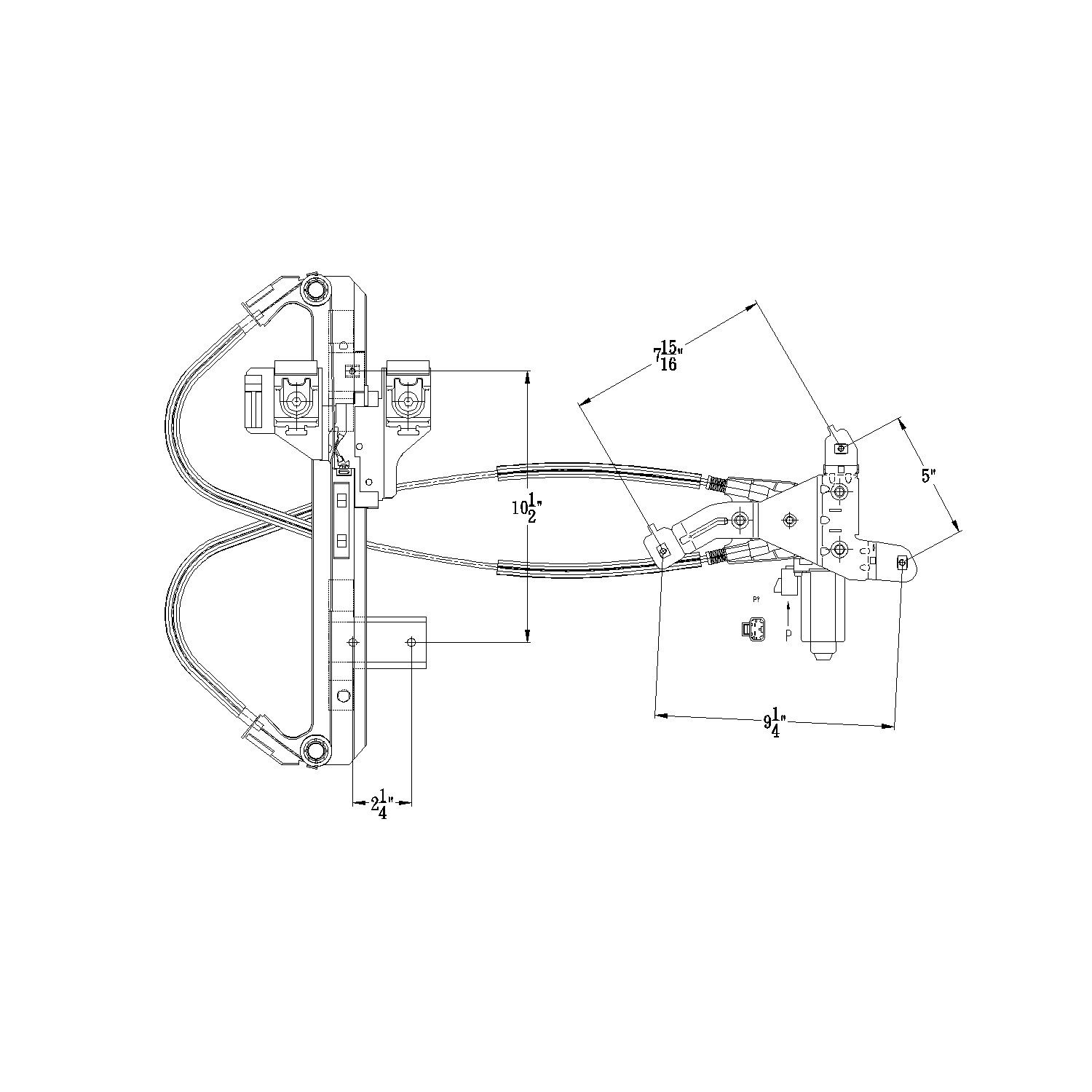 TYC 660543 Power Window Motor and Regulator Assembly