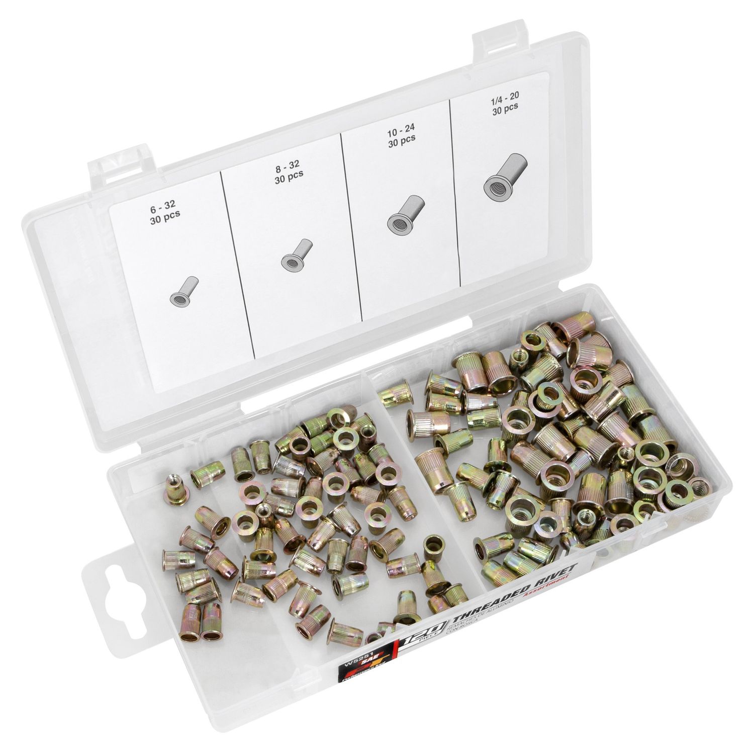 Performance Tool W5251 120-Pc Sae Threaded Rivet