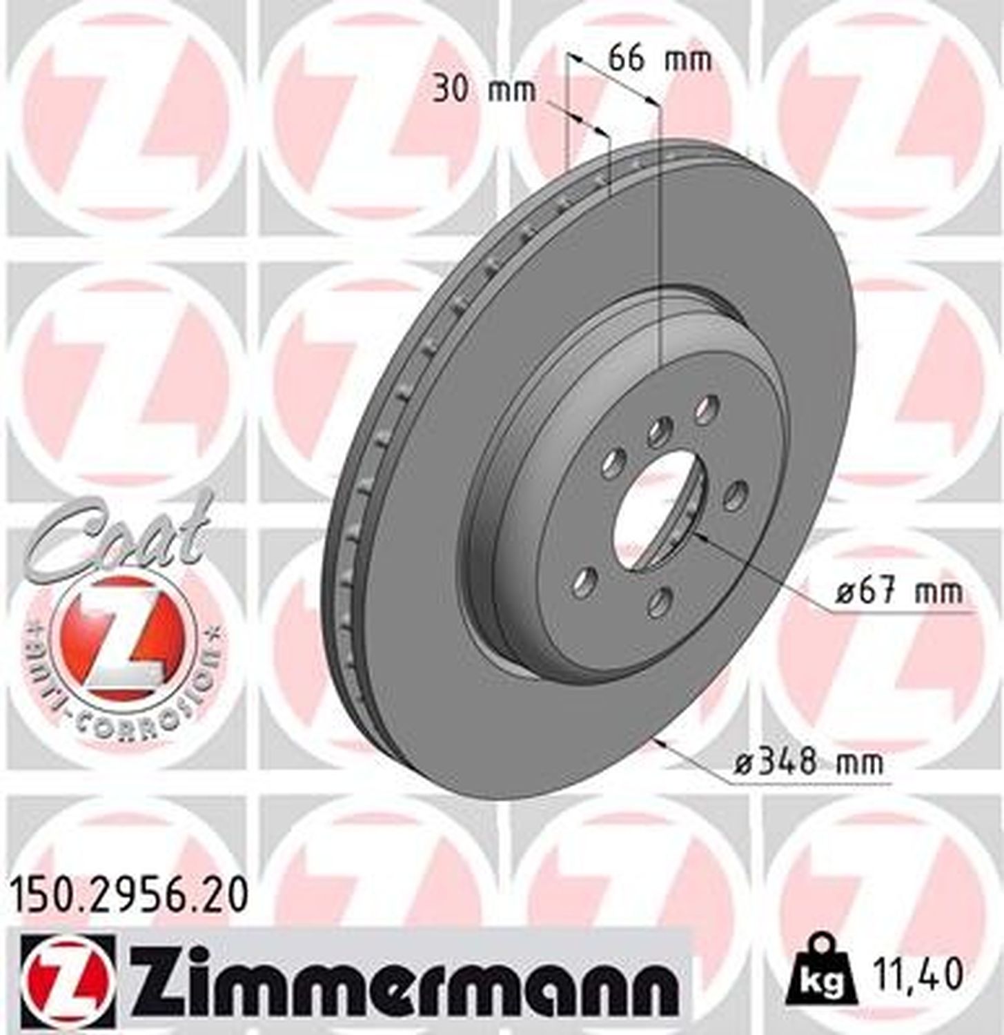 Zimmermann 150.2956.20 Standard Coat Z Disc Brake Rotor